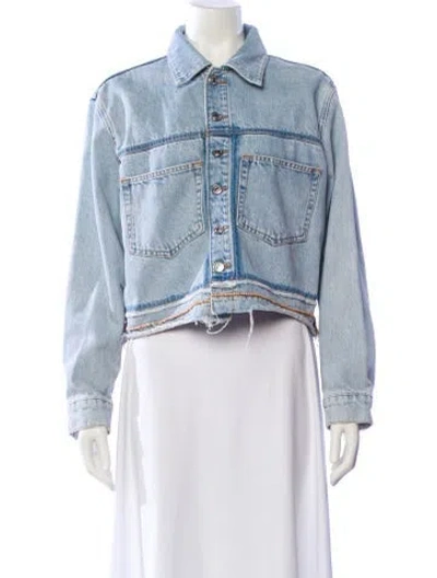 Pre-owned Maje Denim Jacket In Blue