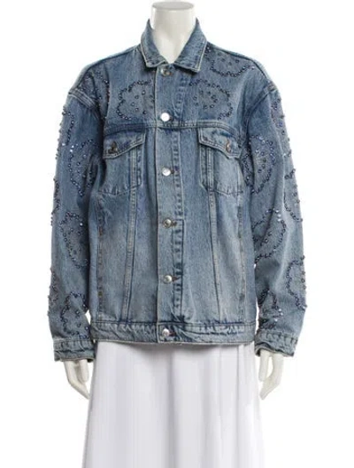 Pre-owned Maje Denim Jacket In Blue