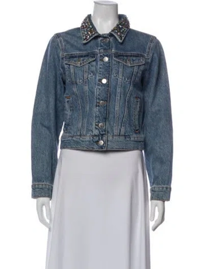 Pre-owned Maje Denim Jacket In Blue