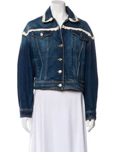 Pre-owned Maje Denim Jacket In Blue