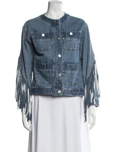 Pre-owned Maje Denim Jacket In Blue