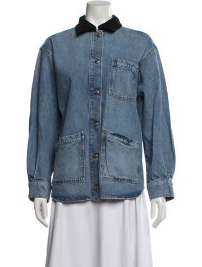 Pre-owned Maje Denim Jacket In Blue