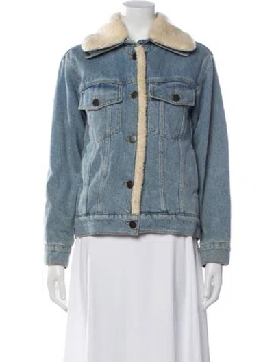 Pre-owned Maje Denim Jacket In Blue