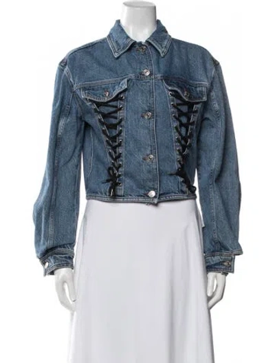 Pre-owned Maje Denim Jacket In Blue