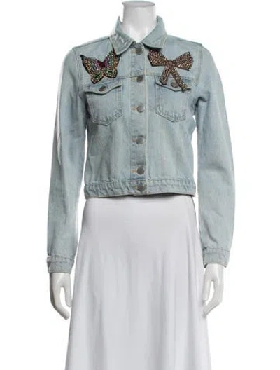 Pre-owned Maje Denim Jacket In Blue