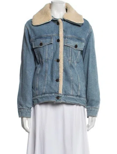 Pre-owned Maje Denim Jacket In Blue