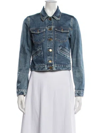 Pre-owned Maje Denim Jacket In Blue/white