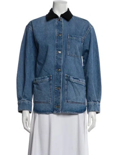 Pre-owned Maje Denim Jacket W/ Tags In Blue