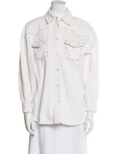 Pre-owned Maje Denim Jacket In White
