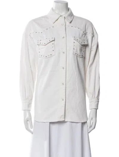Pre-owned Maje Denim Jacket In White