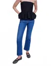 Maje Denim Jeans With Button Front Fly And Front Pockets In Bleu In Blue