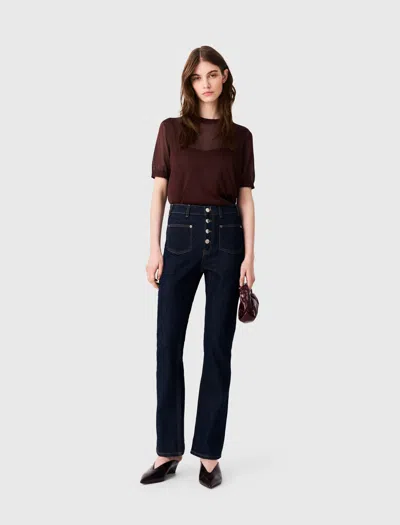 Maje Denim Jeans With Pockets In Black