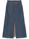 Maje Denim Midi Skirt In Blue
