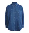 Maje Crystal-embellished Buttoned Shirt In Blue