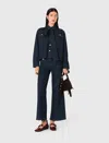 Maje Denim Shirt With Pussy Bow In Blue
