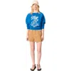 Maje Denim Shorts In Beige