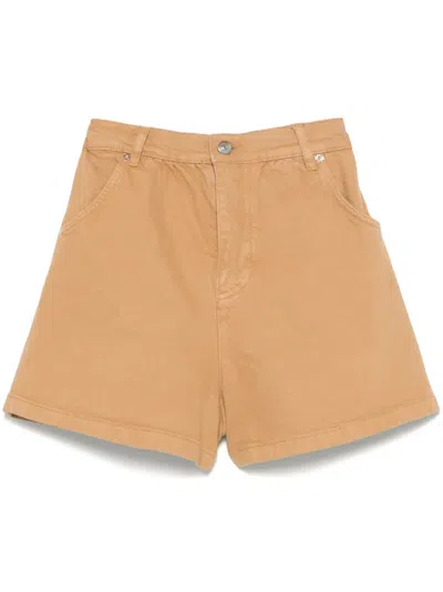Maje Denim Shorts In Beige