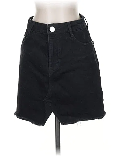 Pre-owned Maje Denim Skirt In Black