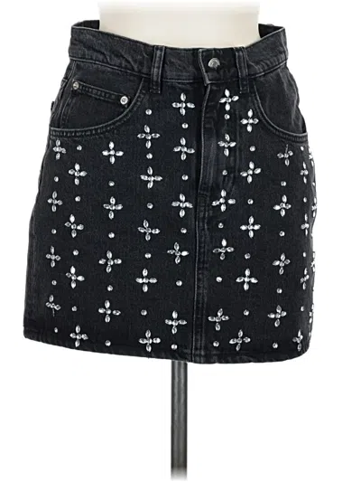 Pre-owned Maje Denim Skirt In Black