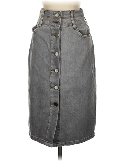 Pre-owned Maje Denim Skirt In Gray