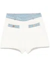 Maje Denim-trim Shorts In White