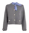 Maje Cardigan With Removable Tie In Gray