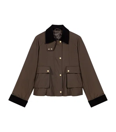 Maje Detachable-gilet Utility Jacket In Brown