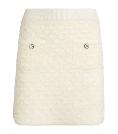 Maje Diamond-pattern Mini Skirt In Pink/ecru