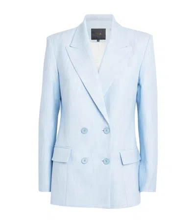 Maje Double-breasted Blazer In Blue