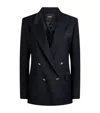 Maje Double-breasted Blazer In Black