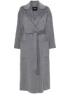 Maje Double-breasted Coat In Grey