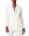Maje Double-breasted Suit Jacket In White