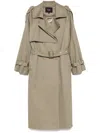 Maje Double-breasted Trench Coat In Green