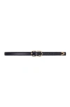 Maje Double-buckle Leather Belt In Black