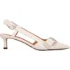 Maje Double Buckle Slingback Pump In White