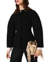 Maje Double Faced Coat In Black