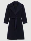 Maje Double-faced Mid-length Coat In Noir / Gris