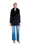 Maje Double-faced Mid-length Coat In Black