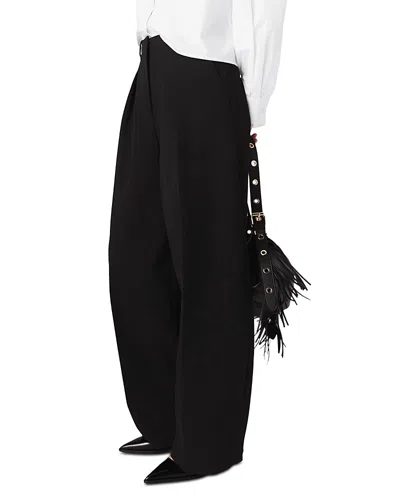 Maje Double Pleated Palazzo Pants In Black