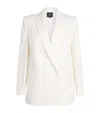 Maje Double-breasted Blazer In White