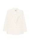 Maje Double-breasted Peak-lapel Blazer In White