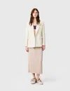 Maje Double-breasted Suit Jacket In Sand