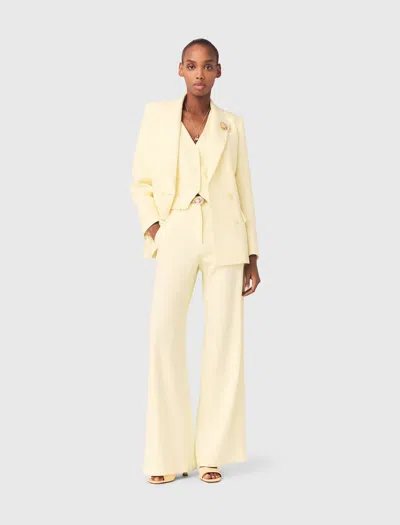 Maje Double-breasted Suit Jacket In Yellow