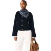Maje Double-faced Jacket, Braided Trim In Blue