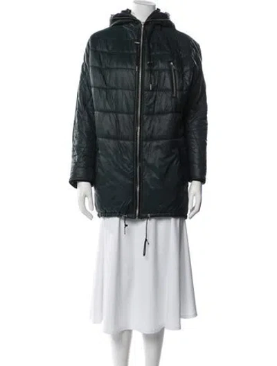 Pre-owned Maje Down Coat In Green