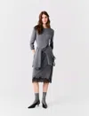 Maje Dress With Lace Panel In Multi
