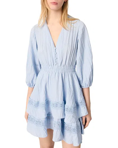 MAJE DRESS WITH RUFFLES AND LACE DETAILS