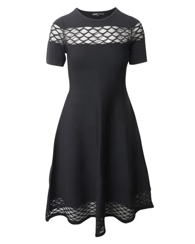 Maje Dress With Sheer Knit Design In Black Viscose
