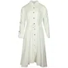 Maje Dress With Studded Sleeves In White Cotton In White