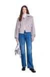 Maje Bibi Faux Fur Jacket In Grey